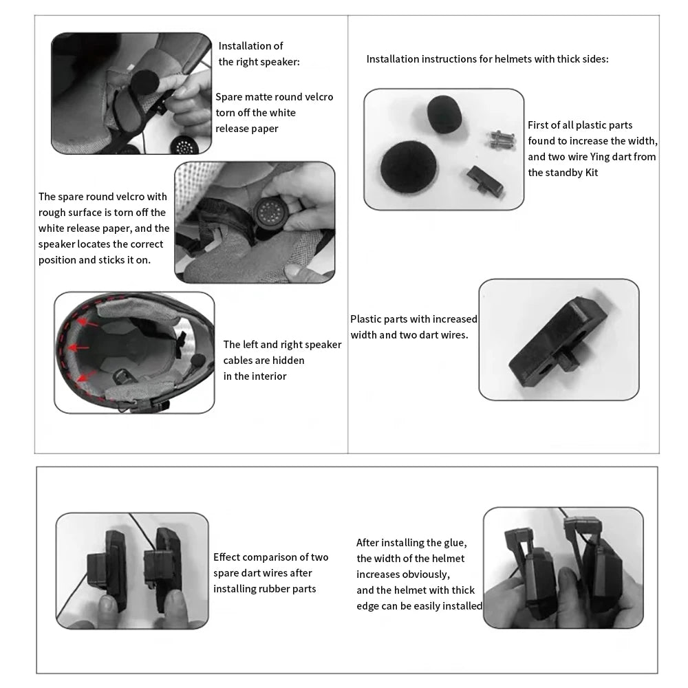 Motorcycle BT Helmet Headset Wireless Hands-free call Kit Stereo Anti-interference Waterproof Music Player Speaker