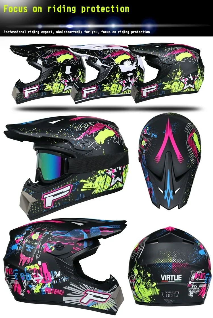 Motorcycle Helmet Off-road Helmet Bike Downhill AM DH Cross Helmet Capacete Motocross Casco Send 3 Gift Man Children Motocross