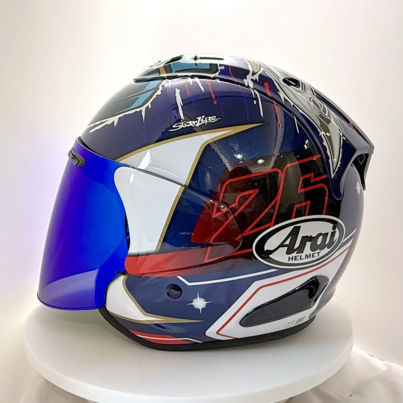 2025Ram3 Bright Black Half Helmet for Men and Women Motorcycle Off-Road Summer Helmet Outdoor Riding Accessories