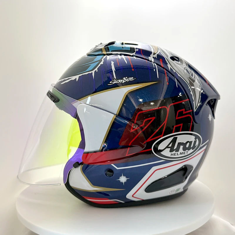 2025Ram3 Bright Black Half Helmet for Men and Women Motorcycle Off-Road Summer Helmet Outdoor Riding Accessories