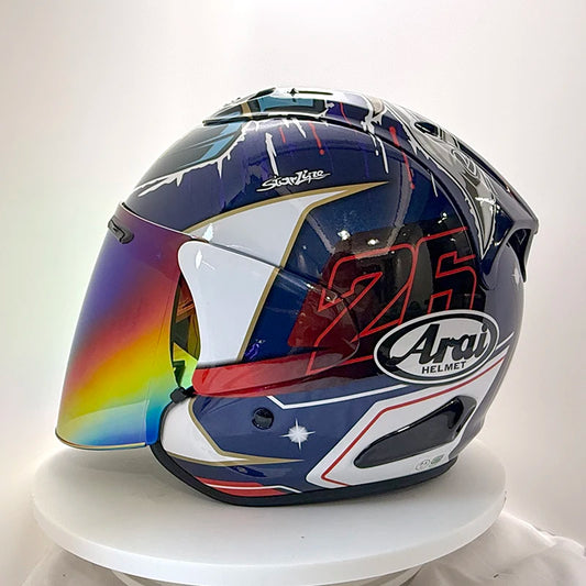 2025Ram3 Bright Black Half Helmet for Men and Women Motorcycle Off-Road Summer Helmet Outdoor Riding Accessories