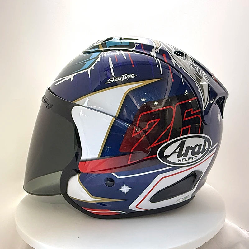 2025Ram3 Bright Black Half Helmet for Men and Women Motorcycle Off-Road Summer Helmet Outdoor Riding Accessories