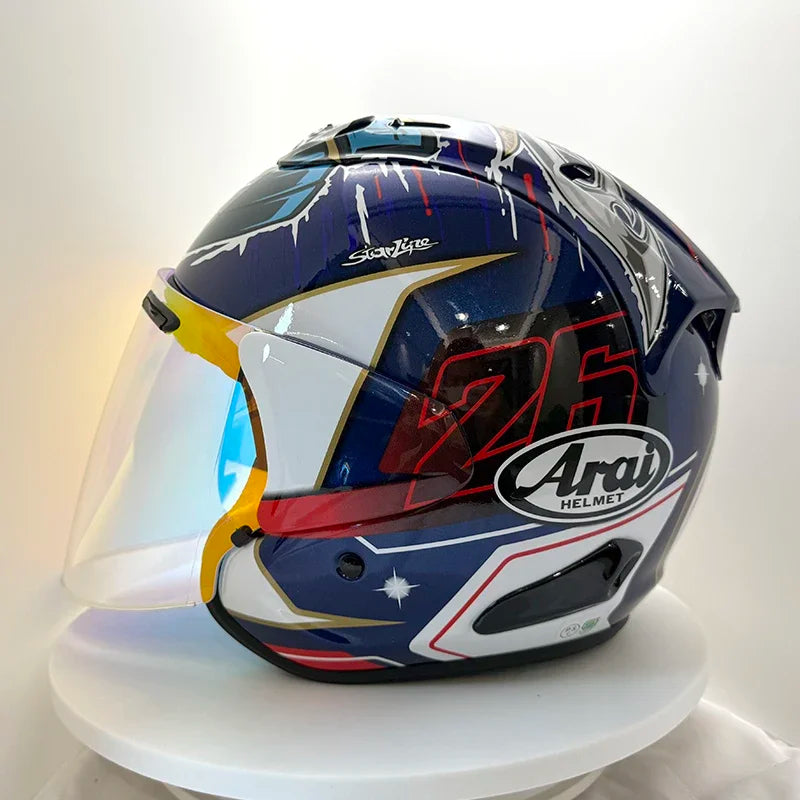 2025Ram3 Bright Black Half Helmet for Men and Women Motorcycle Off-Road Summer Helmet Outdoor Riding Accessories