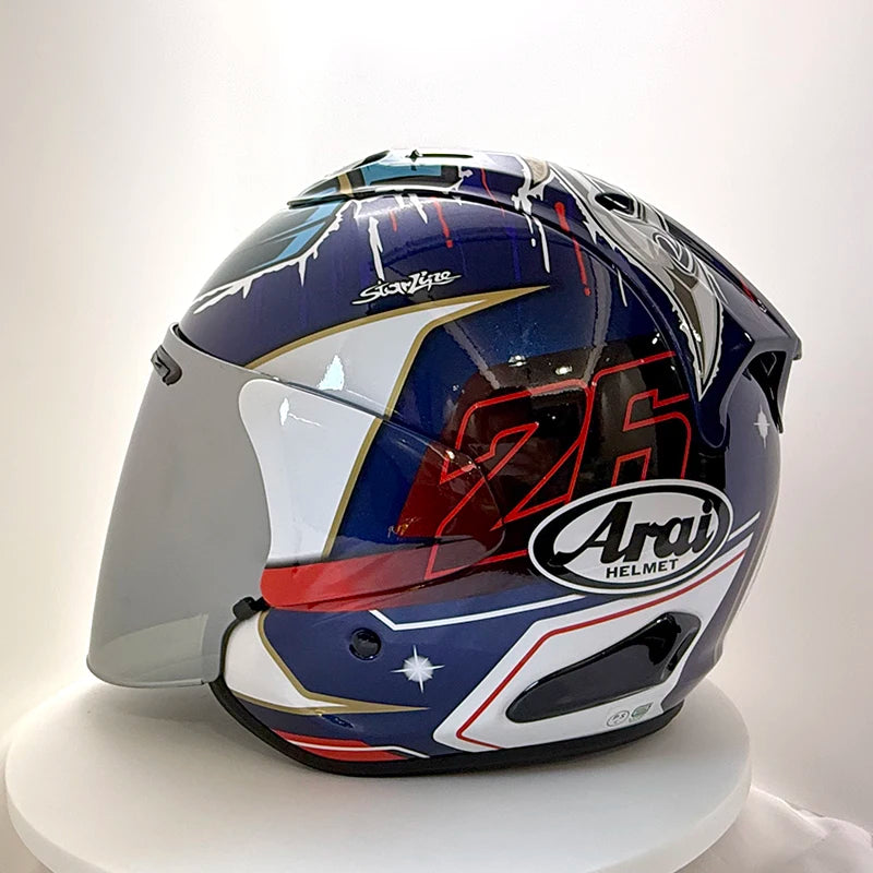 2025Ram3 Bright Black Half Helmet for Men and Women Motorcycle Off-Road Summer Helmet Outdoor Riding Accessories